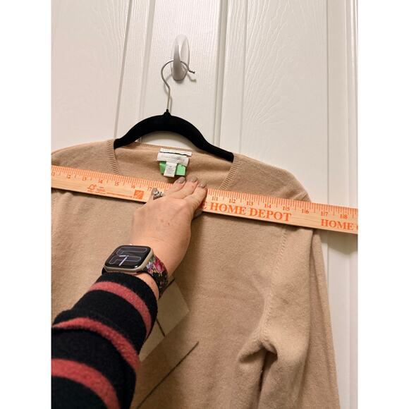 Charter Club 100% Cashmere Argyle Sweater Beige Tan Medium - Picture 6 of 8